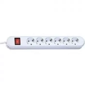 Bachmann SMART Extensão de 6 tomadas com interruptor, 5 m, preta