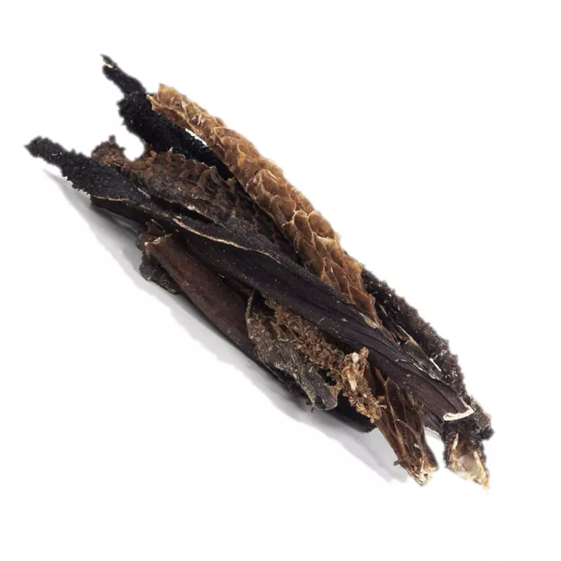 Petiscos para cães BULT barriga de vaca 100 g — petisco de um só ingrediente, snack de mastigar hipoalergénico, proteína 49,9 %, gordura 28,2 %
