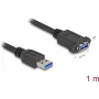 Cabo USB DeLOCK USB Type-A ficha para conector fêmea 1 m 5 Gbit/s preto