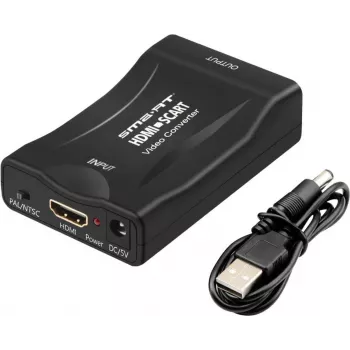 Conversor SCART para HDMI ShiverPeaks SP90-08018 – adaptador de vídeo digital para fontes SCART com saída HDMI