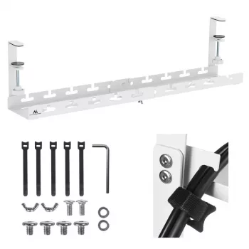 Organizador de cabos Maclean sob a secretária, carga máx. 5 kg, máx. 728 mm, branco, MC-103 W