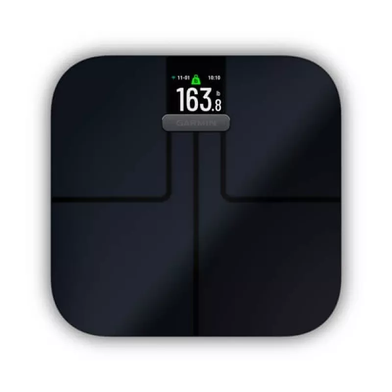 Balança de pessoa eletrónica GARMIN Index S2 — preta, máx. 181,4 kg, Wi-Fi/Bluetooth, composição corporal