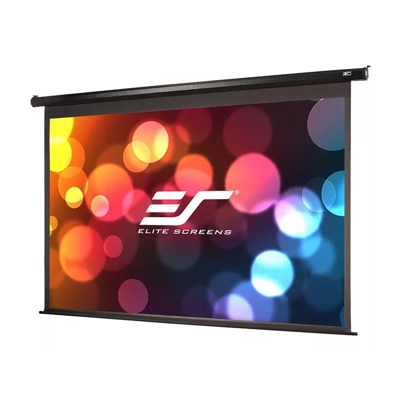 SALE OUT. Elite Screens Electric125H Tela de projeção 125'' 16:9 / Diagonal 312,5 cm, L 276,5 cm x A 155,7 cm / Caixa preta / Tela eletromotora / Montagem na parede e no teto / 1