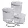 Conjunto de recipientes de vácuo para alimentos Solis 92278 — hexagonal 700 ml, 1,4 L, 2 L, branco/transparente, adequado para frigorífico e congelador