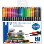 Staedtler 3187 TB36 conjunto de marcadores de ponta dupla, 36 peças, cores sortidas