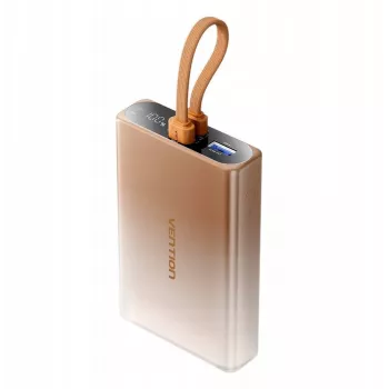 Carregador portátil Vention 10000 mAh com USB-C, Lightning e USB-A, saída 22,5 W, cobre