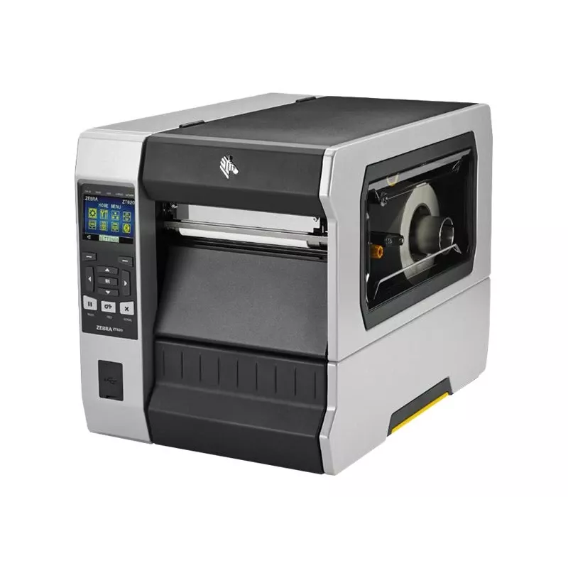 Impressora de etiquetas Zebra ZT620 — transferência térmica, 300×300 DPI, largura de impressão de 168 mm, LCD, Ethernet, Bluetooth, cinzento/preto