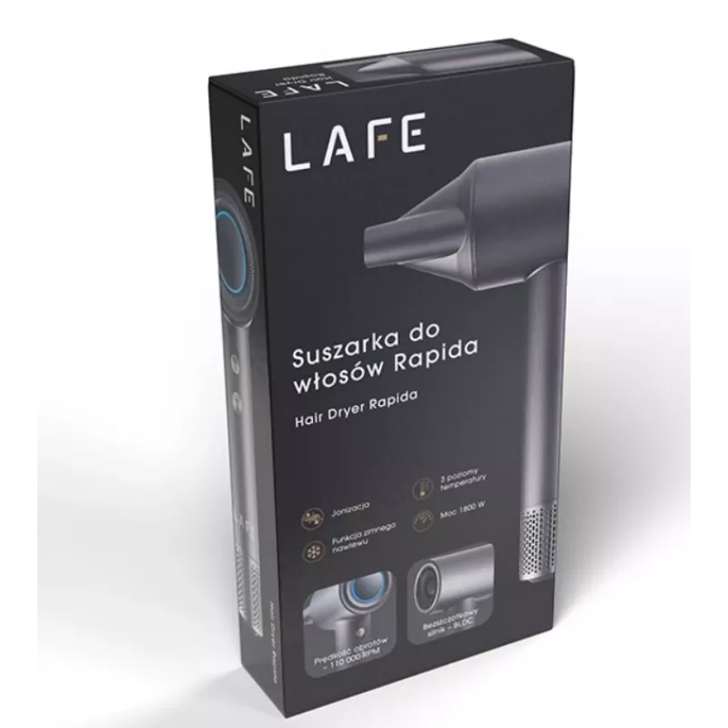 Lafe Rapida 47461 BLDC secador de cabelo, 1600 W, 110.000 rpm, ionização, cinzento