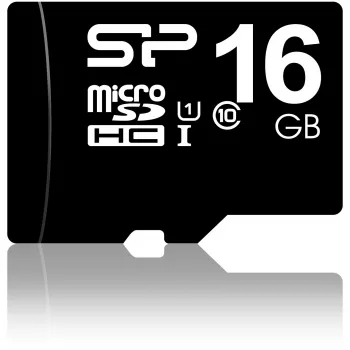 Cartão de memória MicroSDHC Silicon Power 16GB Class 10 UHS-I U1 40 MB/s, à prova de água, preto