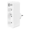 Power Splitter MACLEAN MCE248 F/W — 3 tomadas AC (1×16A, 2×6A) + 4×USB (2×A, 2×C PD 20W), ficha EU, branco