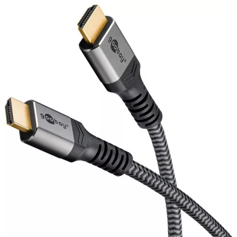 Goobay Plus Cabo HDMI High-Speed com Ethernet, 4K @ 60Hz (cinzento, 10 metros)