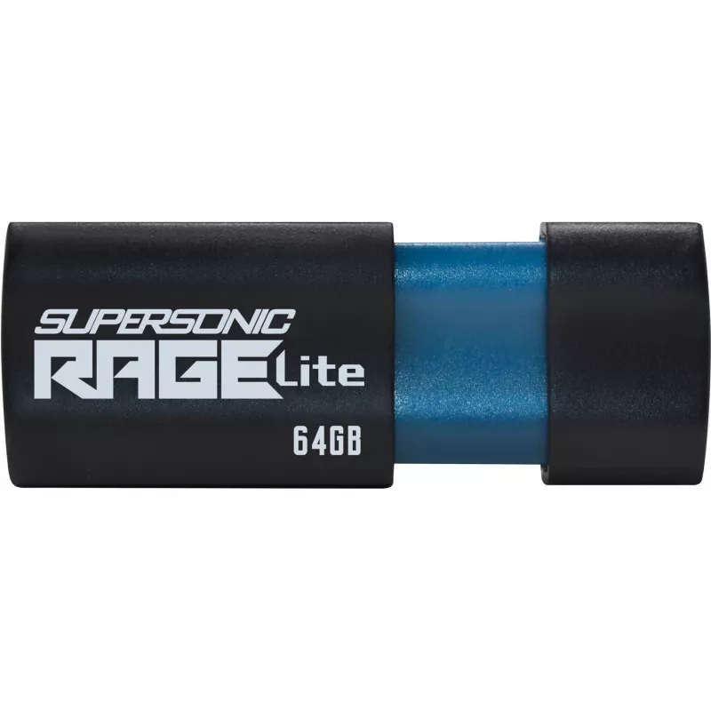 Pen drive PATRIOT Supersonic Rage Lite 64 GB USB Type-A 3.2 Gen 1, mecanismo deslizante, resistente a choques