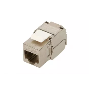 Extralink Keystone CAT6A STP RJ45 módulo keystone metálico angular, porta única