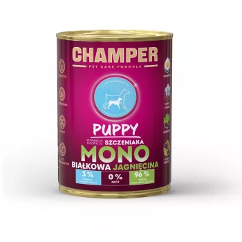 CHAMPER Puppy Monoproteico borrego – comida húmida para cães – 400g