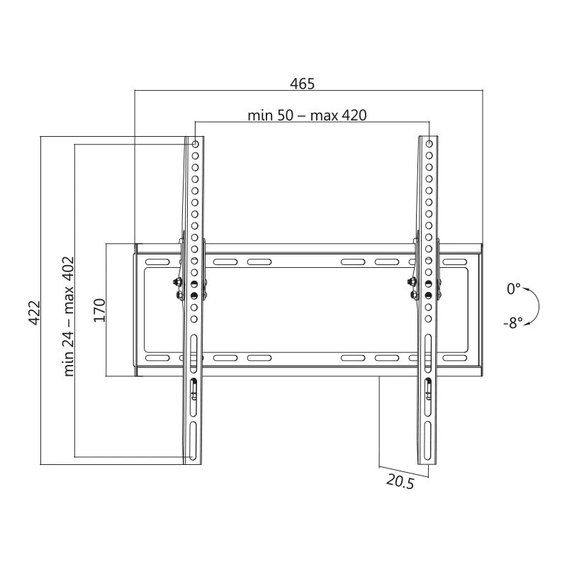 Suporte de parede para TV, inclinável, VESA, 32-55, máx. 35 kg