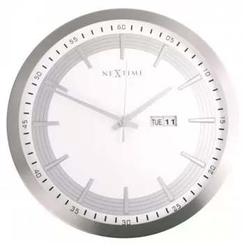 NeXtime Relógio de parede 3009 Captain, Ø44 cm, branco