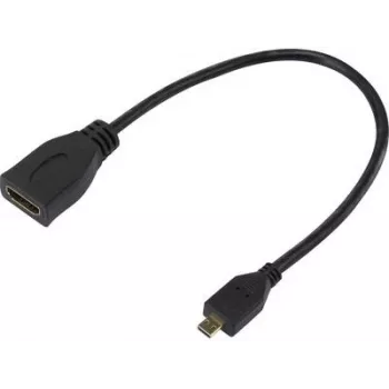 Adaptador HDMI SpeaKa Professional [1x ficha HDMI D Micro - 1x conector fêmea HDMI] preto contactos banhados a ouro (SP-7870588)