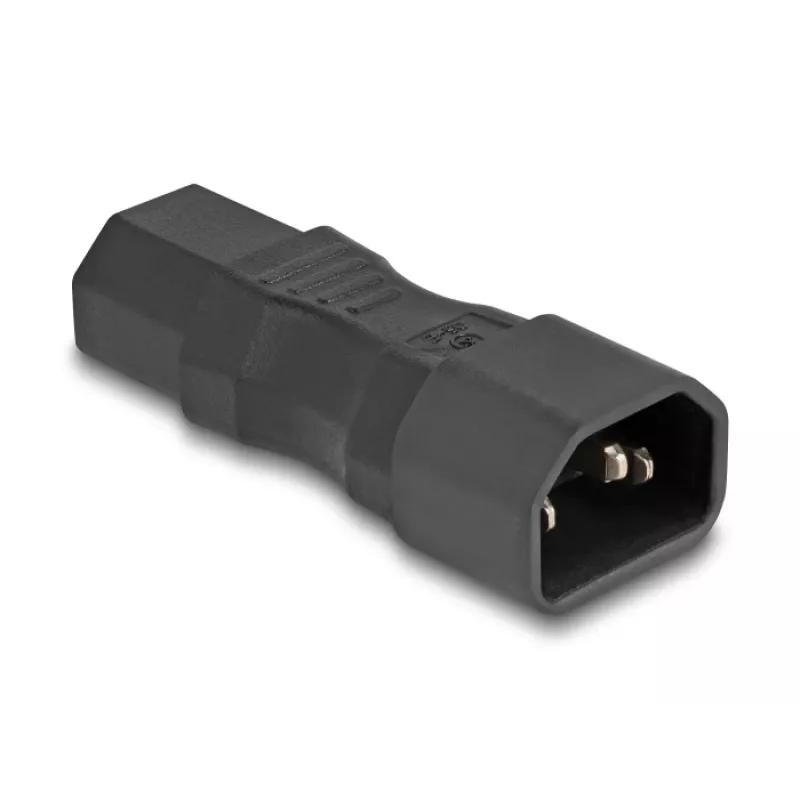 Adaptador de alimentação DeLOCK IEC 60320 C14 para ficha e conector fêmea C13 10A reto preto