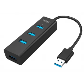 UNITEK Y-3089 Hub de interface USB 3.2 Gen 1 (3.1 Gen 1) Type-A 5000 Mbit/s preto