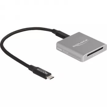 Leitor de cartões DeLOCK 91006 cinzento SD USB Type-C 10000 Mbit/s