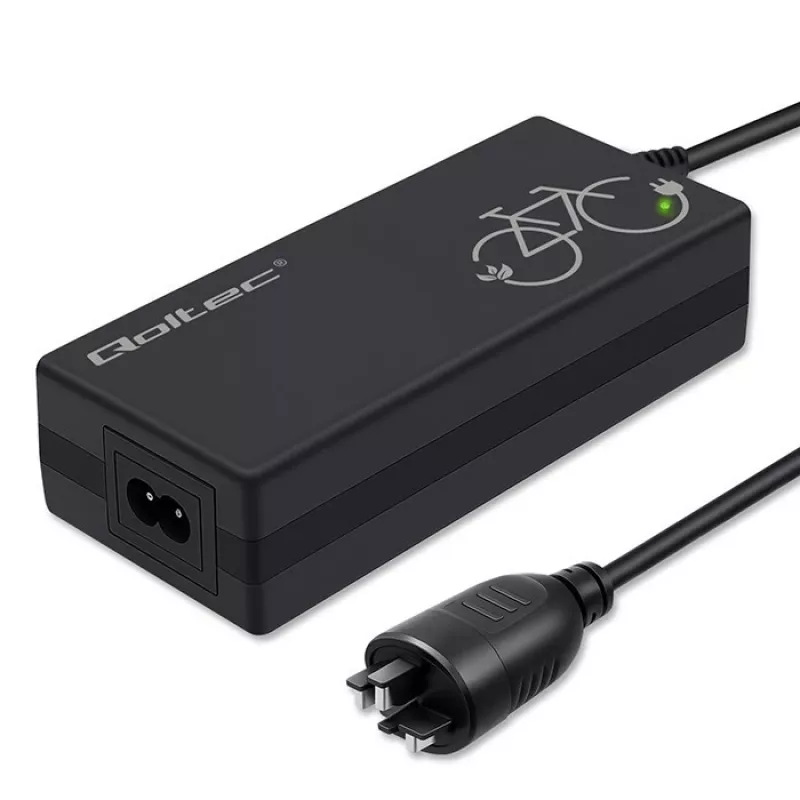 Carregador para bicicleta elétrica 36V/42V 2A com ficha Bosch de 3 pinos QOLTEC