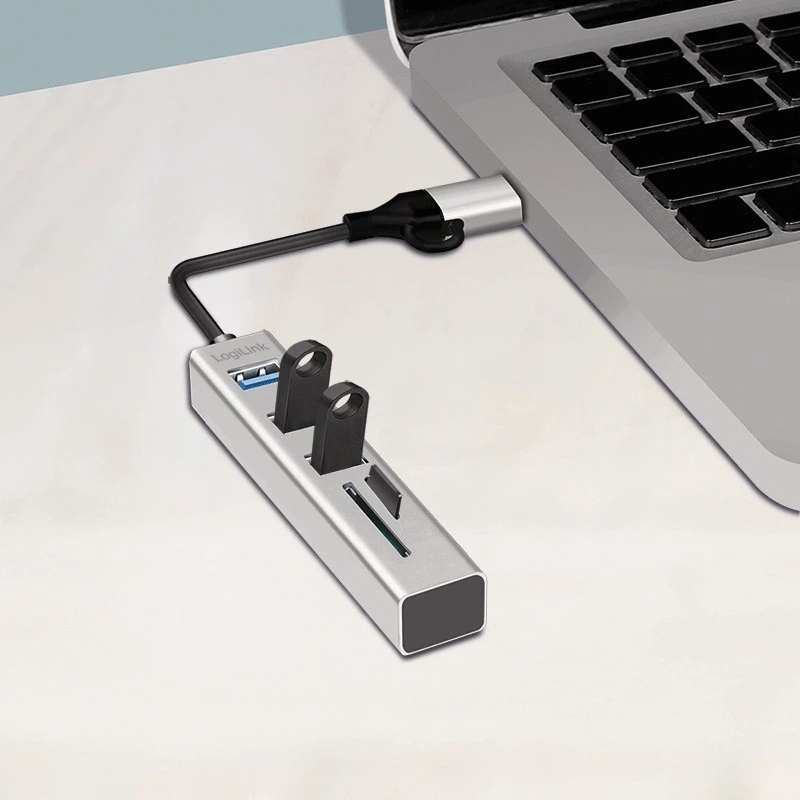 Hub USB 3.0 USB-A, slot SD/microSD, 2 em 1
