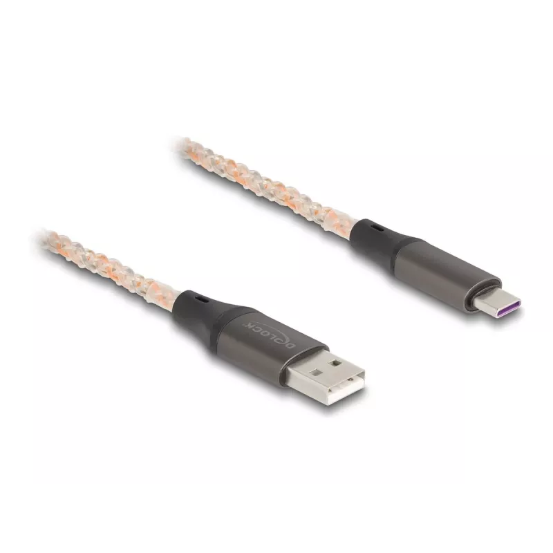 Cabo USB 2.0 DeLOCK Type-A para USB Type-C RGB 1m