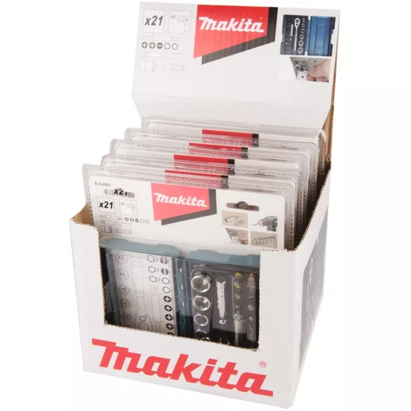 Conjunto de bits e chave de roquete Makita, 21 peças (B-54081)