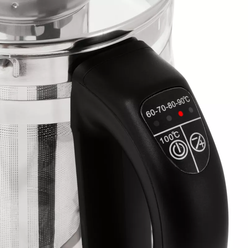 Chaleira elétrica Adler | AD 1299 | elétrica | 2200 W | 1,5 L | vidro | base rotativa 360° | preta