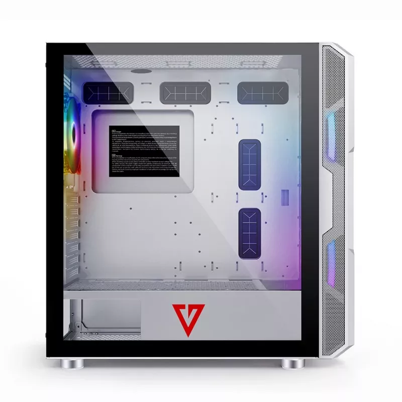 Caixa de PC MODECOM AMIRANI ARGB Midi Tower branca — ATX/ITX, GPU 35 cm, dissipador de CPU 16,5 cm, 2 ventoinhas de 200 mm