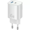 Carregador T66 45W GaN CC290 USB-A + USB-C