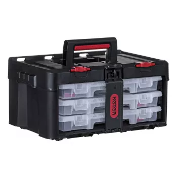 Caixa de ferramentas KETER Stack'N'Roll (17210831/253380) com 3 organizadores preto