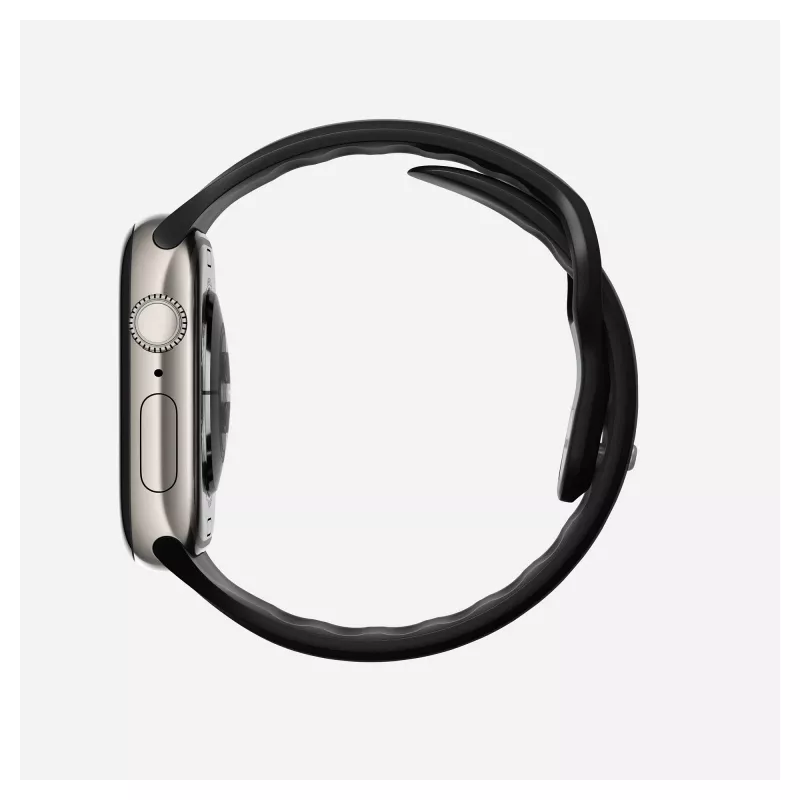 Pulseira para relógio Nomad Tempo Band preta borracha, 18 mm de largura, compatível com pulsos 135–175 mm