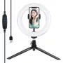 Suporte de tripé Puluz com anel LED de 20 cm Vlogging PKT3073B