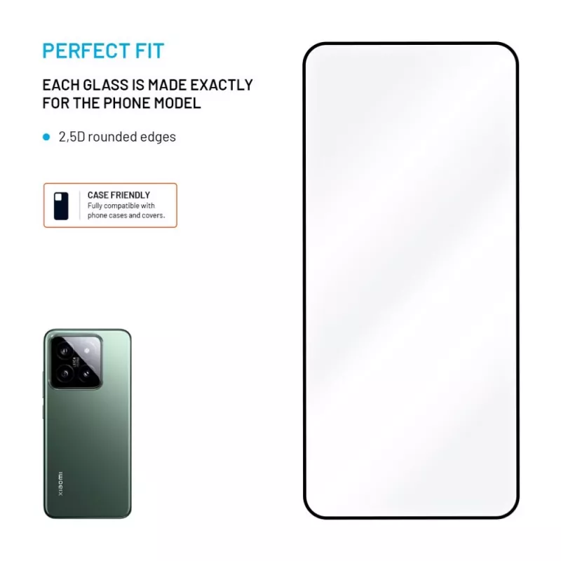 Proteção de ecrã em vidro temperado FIXED para Xiaomi 15 Full Cover 2.5D – cobertura de ecrã sem moldura