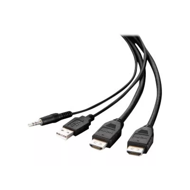 Cabo combo Belkin Secure KVM - cabo de vídeo / USB / áudio - conforme TAA - USB, mini-jack, HDMI (M)