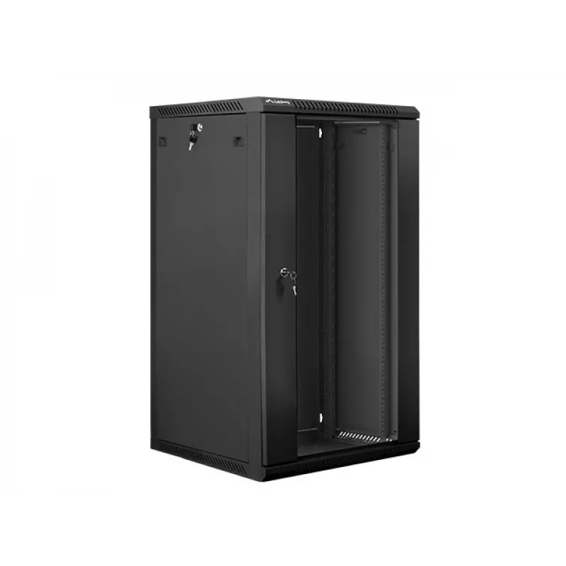 Armário de instalação de parede Lanberg 19'' 22U 600x600mm preto (porta de vidro)
