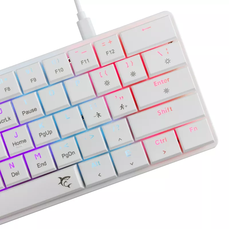 Teclado mecânico White Shark Nagamaki GK-006211 — layout compacto, interruptores mecânicos Red, caixa branca