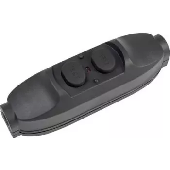 Interruptor intermédio AS Schwabe com PRCD 230 V preto IP55 modelo 45223