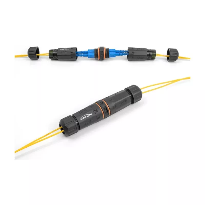 Conector de cabo de fibra ótica DeLOCK SC Duplex fêmea para SC Duplex fêmea APC IP68