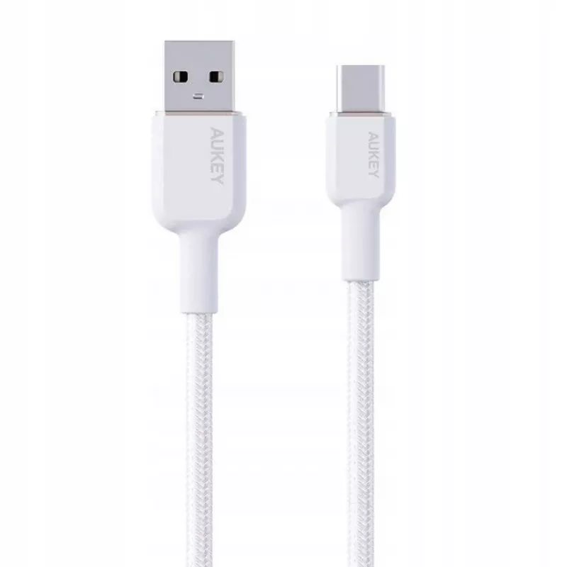 Cabo de nylon branco AUKEY CB-NAC1 USB-C para USB-A