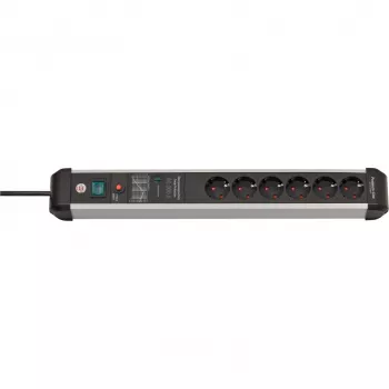 Extensão elétrica Brennenstuhl 1391010600 3m 6 tomadas AC interior preto prata