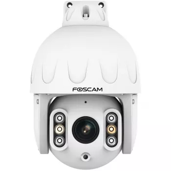Câmara de vigilância PoE Foscam SD8EP branca 8MP (3840x2160), Power over Ethernet, função de rotação e inclinação, zoom ótico 4x