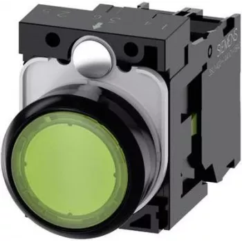 Siemens Botão de pressão aro frontal plástico, atuador plano verde SIRIUS ACT 3SU1102-0AB40-1BA0 1 un. (3SU1102-0AB40-1BA0)