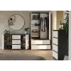Cómoda 2 portas 3 gavetas top e shop M-MP-K-MAL-2D3S-ANTBIA — estrutura antracite, portas brancas, 1200×750×400 mm