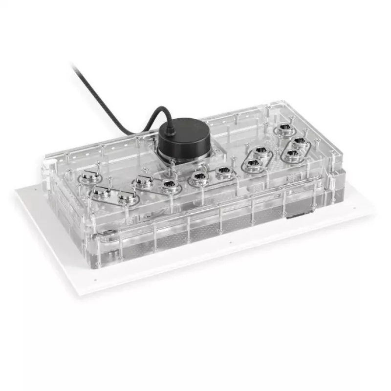 Alphacool Distroplate Apex Dark Base Pro 901 RGB Support — placa de distribuição para refrigeração líquida de PC, modelo 14658