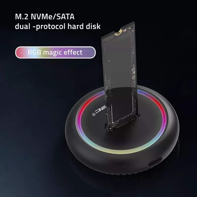 Dock para SSD M.2 QOLTEC 52275 para unidades SATA e NVMe, ligação USB