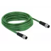 DeLOCK - cabo de rede - M12 (4 pinos) (M) para M12 (4 pinos) (M) - 5,0 m - SF/FTP - sem halogéneos - verde (85920)