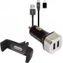 Carregador de automóvel RealPower 168182 smartphone preto prateado