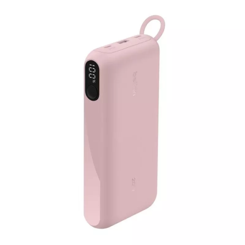 Powerbank Belkin BPB028HQPK 20000 mAh – 2× USB-C, 1× USB-A, rosa